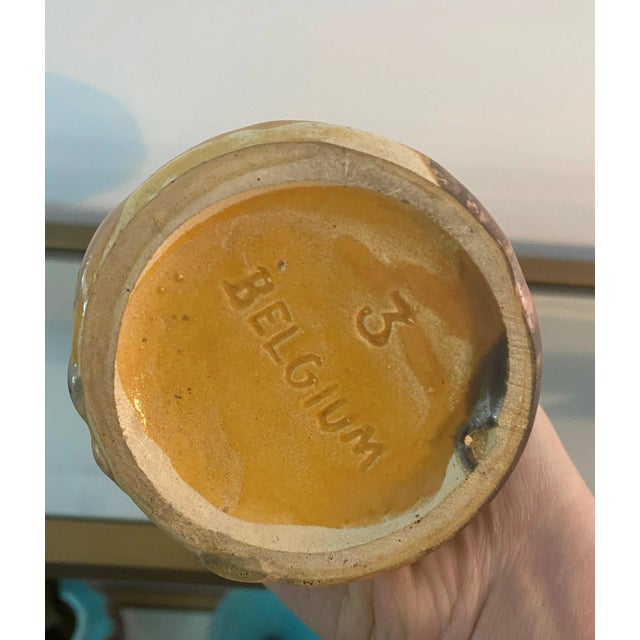 Late 20th Century Vintage 'Belgium' Brown 2 Handled Vase For Sale - Image 5 of 6