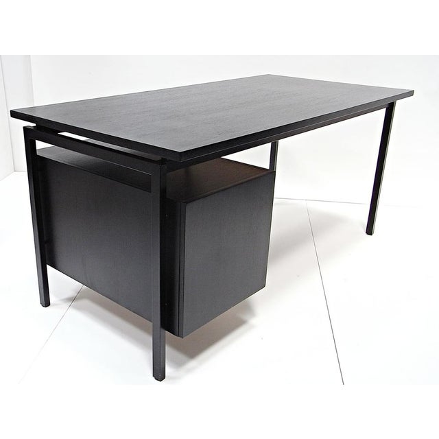 1970s Writing Desk in Black Stained Oak by Herbert Hirche for Christian Holzäpfel KG, Germany, 1960s For Sale - Image 5 of 18
