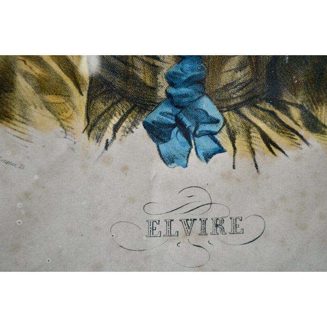 Dopter Paris, Elvire, 19th Century, Lithograph, Framed For Sale - Image 6 of 14