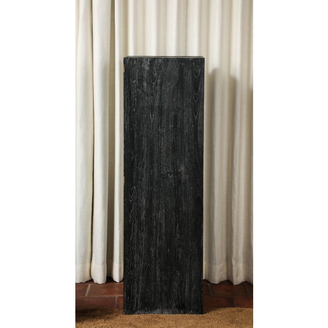Vintage 20th Century Blackened Oak Pedestal For Sale - Image 10 of 14