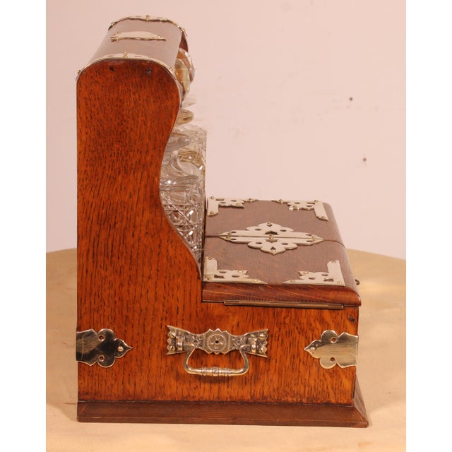 Brown Oak Tantalus Whiskey Cellar, Set of 3 For Sale - Image 8 of 14