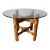 Vintage Coastal Rattan Dining Table With Round Glass Top/ Sold For Sale