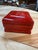 Vintage Red Lacquer Decorative Box With Scalloped Footed Base For Sale In Los Angeles - Image 6 of 8