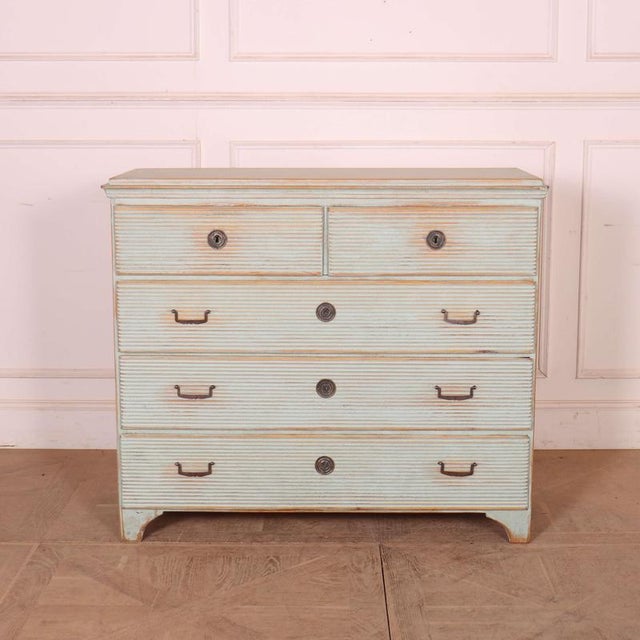 Swedish Fluted Drawer Front Commode For Sale - Image 11 of 11