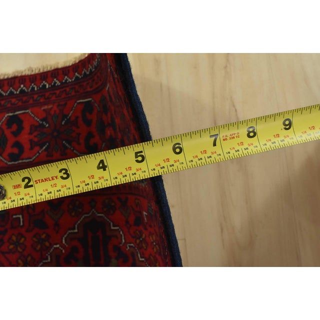 Turkmen Runner 2’6” X 9’5” Red Wool Tribal Hand-Knotted Oriental Rug For Sale - Image 10 of 12
