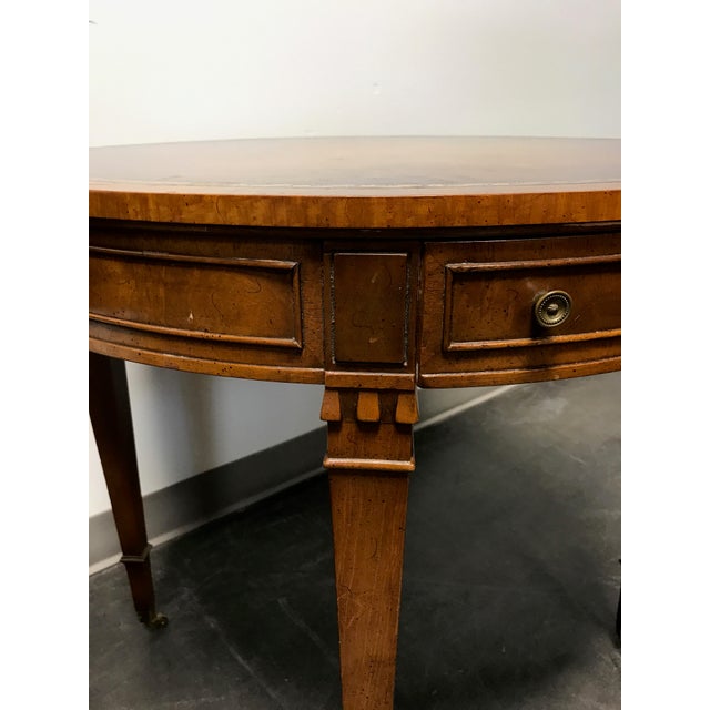 Vintage Heritage HENREDON Round Mahogany Leather Top Side End Tables