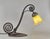 Daum frères A wonderful French 1925 art deco lamp in wrought iron. The heavy forged base of excellent quality holds a rare...