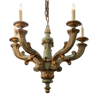 19th C. Italian Carved and Painted Chandelier For Sale