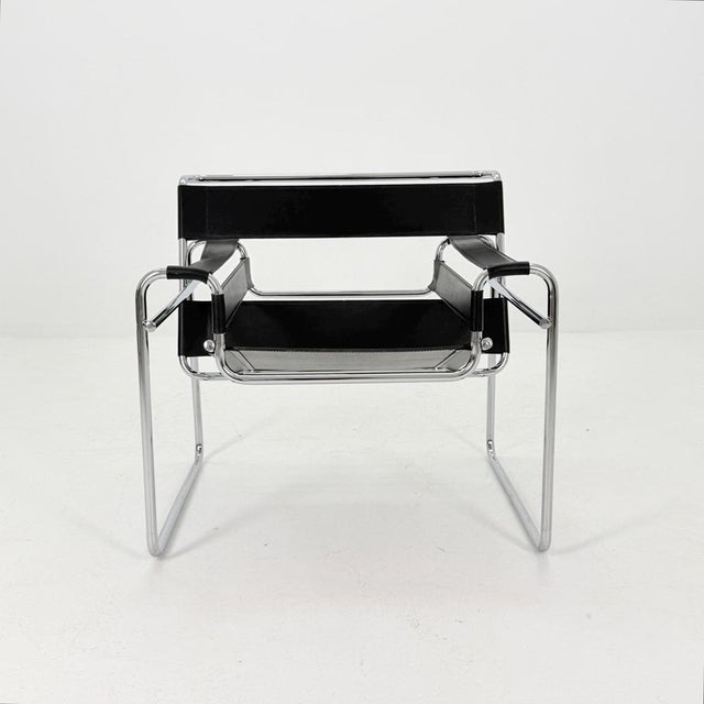 Metal Mid-Century Modern Black Wassily B3 Chair by Marcel Brauer, 1990s For Sale - Image 7 of 15