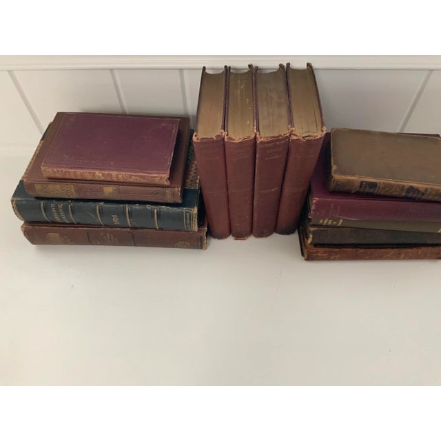 Antique Red, Brown and Black Bookshelf Decor Set of 16 Antique book set in shades of red, brown and black. Perfect for...