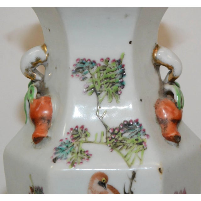 Turquoise 19th Century Hand-Painted Ceramic Japanese Vase For Sale - Image 8 of 10