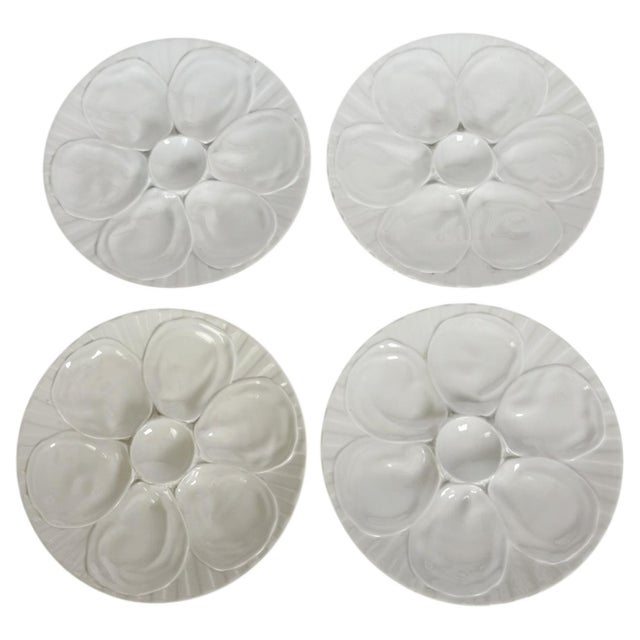 Set of 4 Majolica Plates in White Ceramic, France, 1980s, Set of 4 For Sale - Image 13 of 13