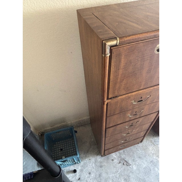 1970s 1970s Drexel Accolade Campaign Lingerie Vanity Jewelry Chest For Sale - Image 5 of 6