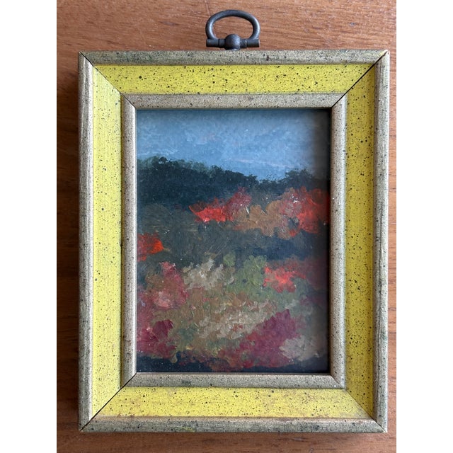 Contemporary 2025 Wellon Bridgers Original Oil Mountain and Meadow in Vintage Frame For Sale - Image 3 of 5