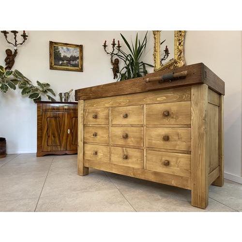 Brown Antique Workbench with Drawers For Sale - Image 8 of 18