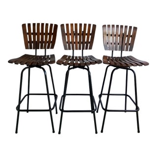 1960s Vintage Arthur Umanoff Barstools - Set of 3 For Sale