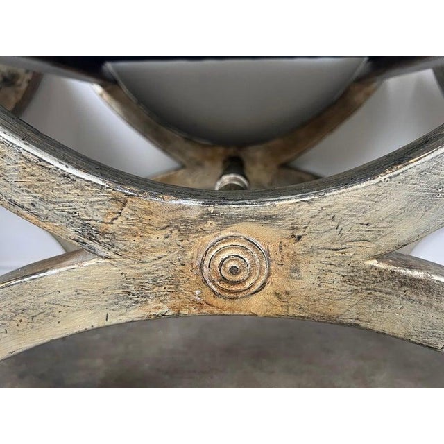Silver Silvered Carved Wood Curule-Form Bench, Europe, Early 20th Century For Sale - Image 8 of 18