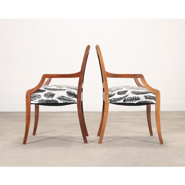 Set of Eight Danish Modern Mahogany and Cane Dining Armchairs For Sale - Image 10 of 18
