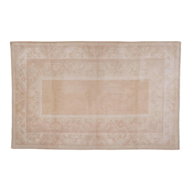 Vintage Turkish Oushak Rug With Pastel Color 5'4'' X 8'4'' For Sale