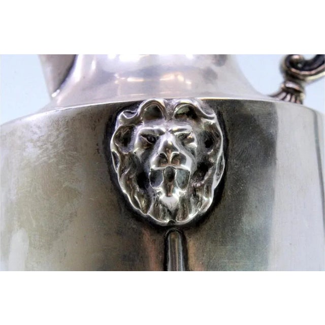 Silver Coffee Pot with Fluted Body, Lion Figure and Claw-Shaped Feet For Sale - Image 6 of 10