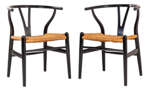 Vintage CH24 Wishbone Chairs by Hans J. Wegner, 1950s, Set of 2