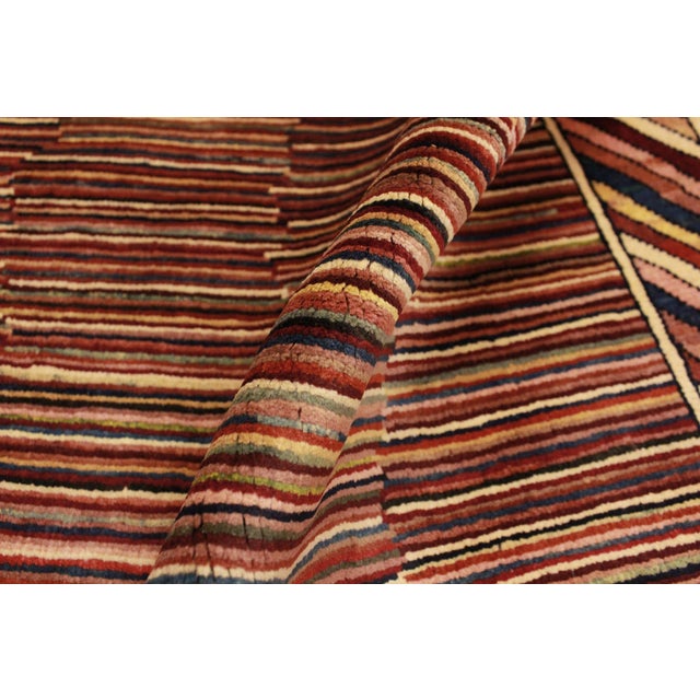 Textile Boho Chic Gabbeh Blue/Red Wool Rug - 3'3'' X 4'9'' For Sale - Image 7 of 10