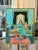Contemporary Figurative Painting of Woman with Cheetahs A vibrant and whimsical contemporary figurative painting featuring...