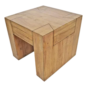 Modern Rustic Oak Block Side Table