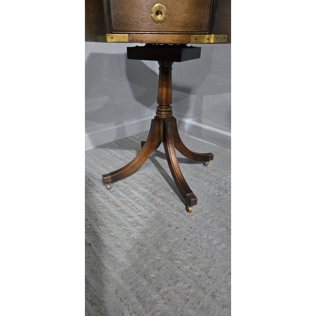 Vintage Campaign Drum Table, 1930 For Sale - Image 9 of 13