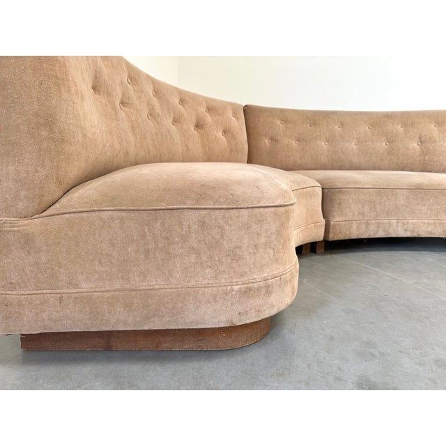 Mid-Century Modern Semi-Circle Three-Piece Sofa, 1930s For Sale - Image 3 of 18