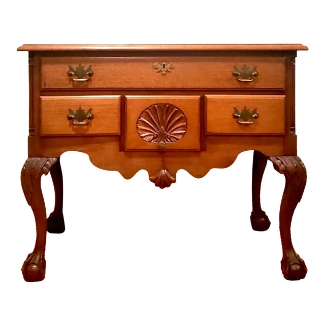 Vintage Chippendale Sunrise Lowboy For Sale
