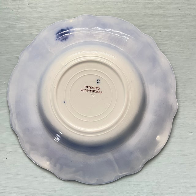 Blue Antique Flow Blue "Grace" by Grindley Soup Bowls – Set of 4 For Sale - Image 8 of 17