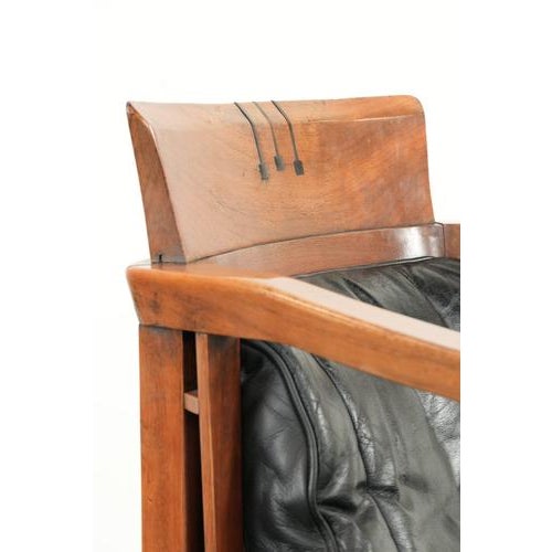 Art Deco Desk Chair in Black Leather For Sale - Image 13 of 16