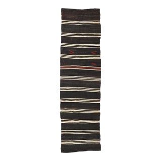 Striped Vintage Decorative Kilim Runner - 3`5″ X 13`3″ For Sale