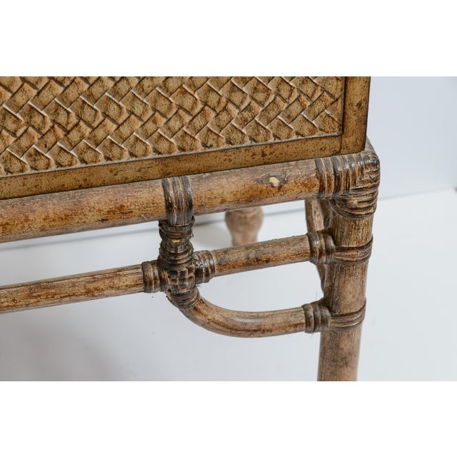 Vintage Faux Bamboo Trunk on Stand With Compartment For Sale - Image 16 of 17