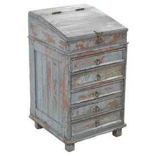 Patinated Wooden Checkout Cabinet For Sale