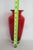 Hand Blown Ruby Red Tall Vase With Flared Opening and Clear Base 5084b For Sale - Image 9 of 11