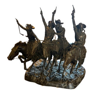 Arge Bronze Sculpture "Coming Through the Rye" Frederic Remington For Sale