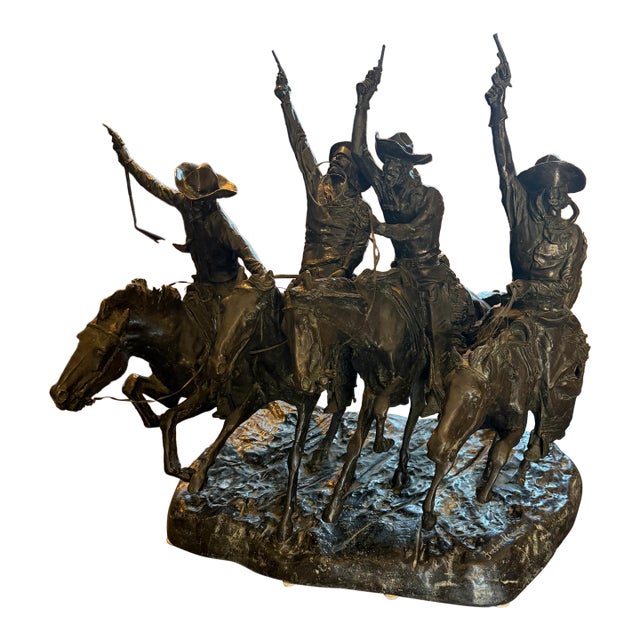 Arge Bronze Sculpture "Coming Through the Rye" Frederic Remington For Sale