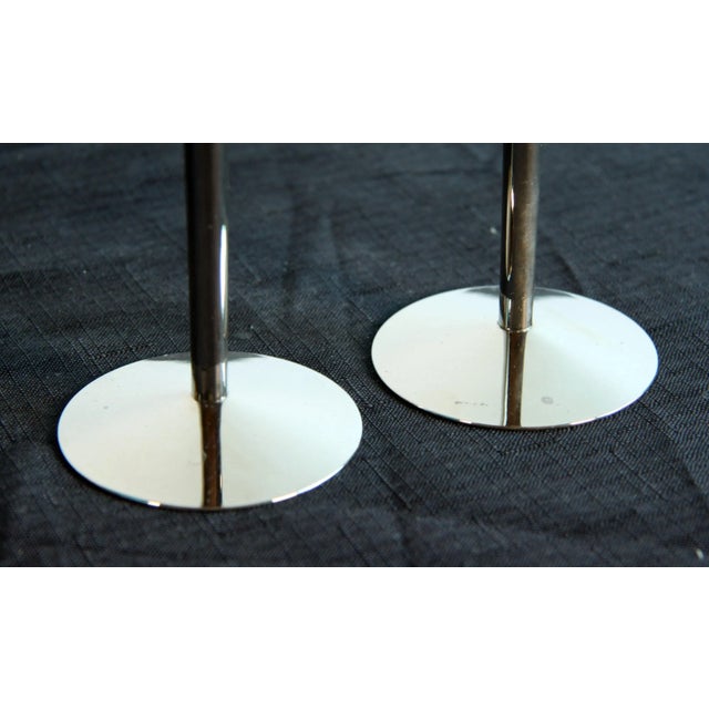 Vintage Mid Century Modern Solingen German Chrome Candle Sticks - a Pair For Sale In Providence - Image 6 of 7
