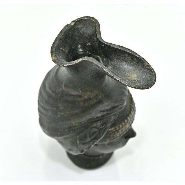 Bronze Jug Sculpture with Female Head Design, Early 20th Century For Sale - Image 6 of 8