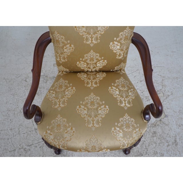 Pair of Southwood Damask Upholstered Open Armchairs For Sale - Image 13 of 18