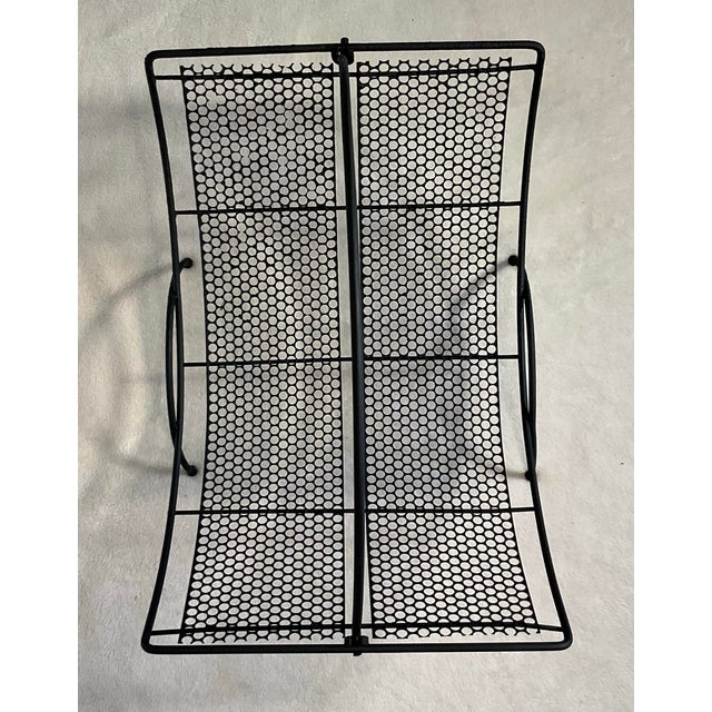 1950s Wrought Iron Magazine Rack Mid Century Modern For Sale - Image 4 of 12