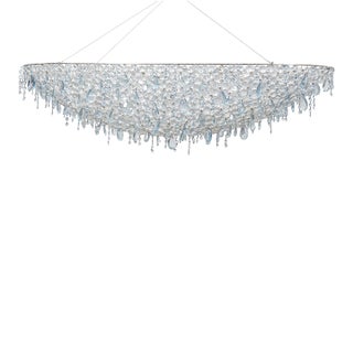 Lolli E Memmoli Italian Aquamarine Crystal Chandelier - Ugolino Elliptic For Sale
