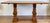 Vintage Solid Wood Tuscan Farmhouse Style Drop Leaf Trestle Table For Sale - Image 4 of 17