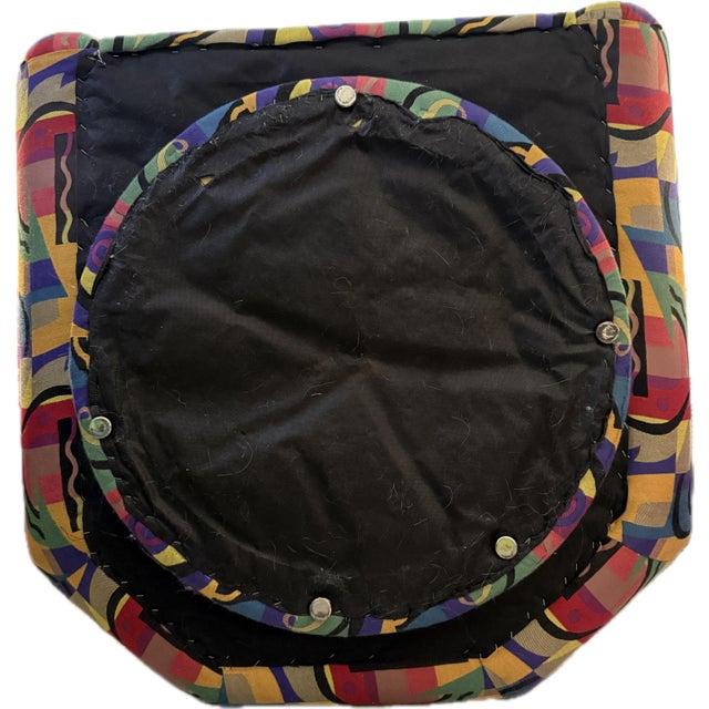 1990s Multicolored Swivel Club Chair Chairish