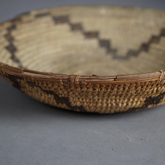 Wood Antique Southwest Navajo Decorated Low Basket Circa 1920 For Sale - Image 7 of 7