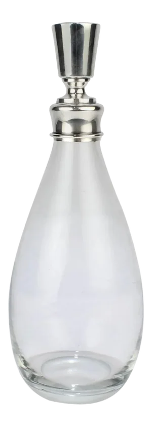 Mid-Century Modern Hawkes Crystal and Sterling Silver Decanter or Bar Bottle