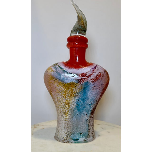 Kjell Engman for Kosta Boda Signed Sculptural Art Glass Decanter | 1990s For Sale In Los Angeles - Image 6 of 14