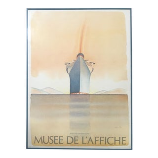 Framed Vintage Jean-Michel Folon Exhibition Poster "Musee De L'Affiche" For Sale